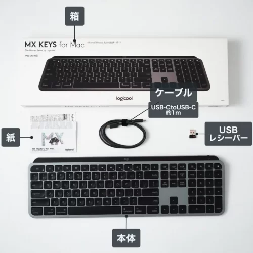 MX Keys for Macの同梱品