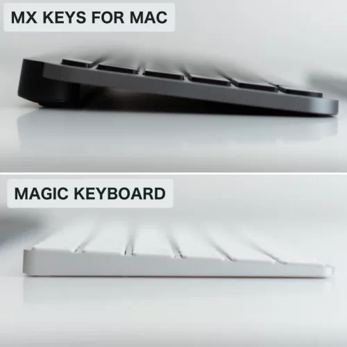 MX Keys for MacとMagic Keyboardの傾斜の比較