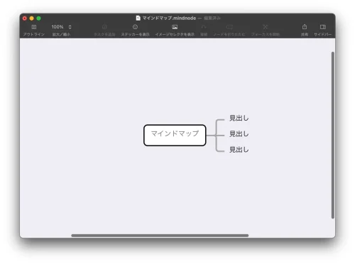 Mind Nodeでノードを追加したときの画面
