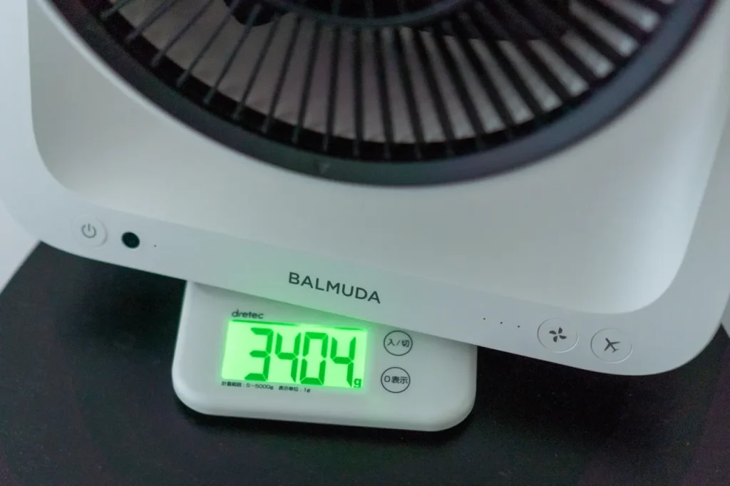 BALMUDA GreenFan C2の重量の画像